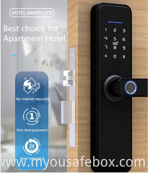 Factory Tuya Tt Smart WiFi Door Lock Digital Fingerprint Password Card Door Lock, Smart Safe Finger Print Lock Electronic Lock